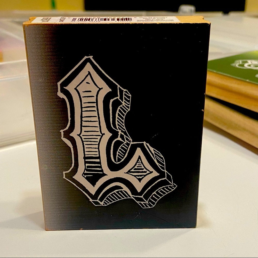 Monogram Letter “L” Wooden Stamp